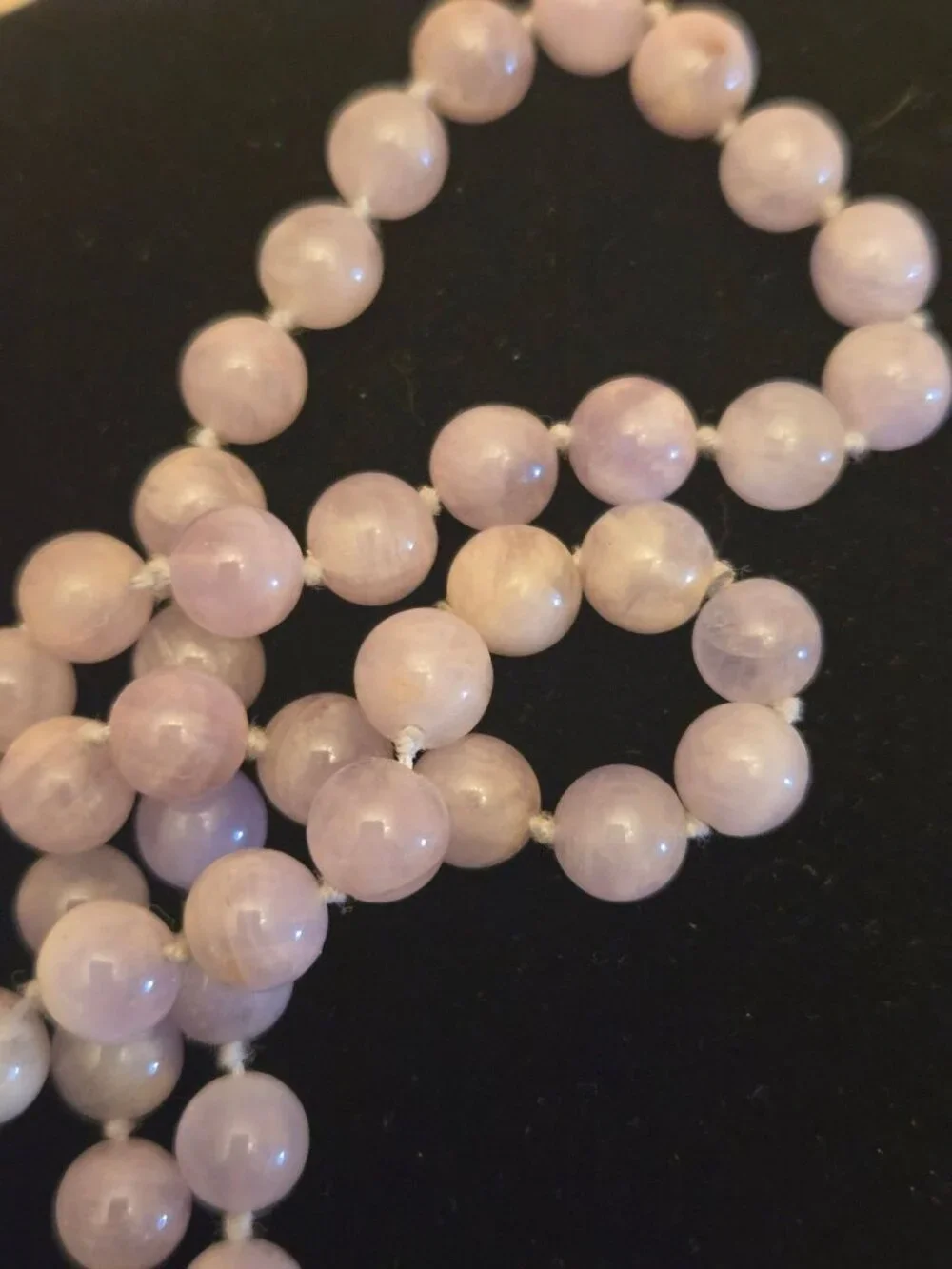 Lavender Quartz Beaded Necklace‎ With Natural Polished Stones